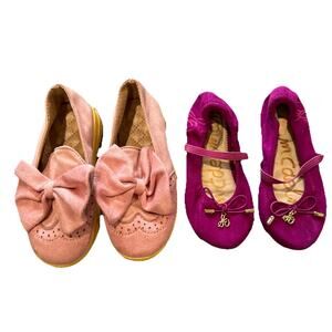 Lot of 2 pairs Toddler Girls Size 9 Faux Suede Shoes Sam Edelman Twin Bunny